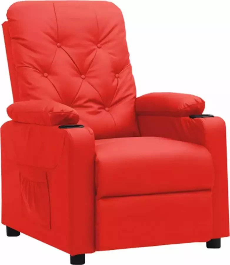 VidaXL Fauteuil verstelbaar kunstleer rood - Foto 1