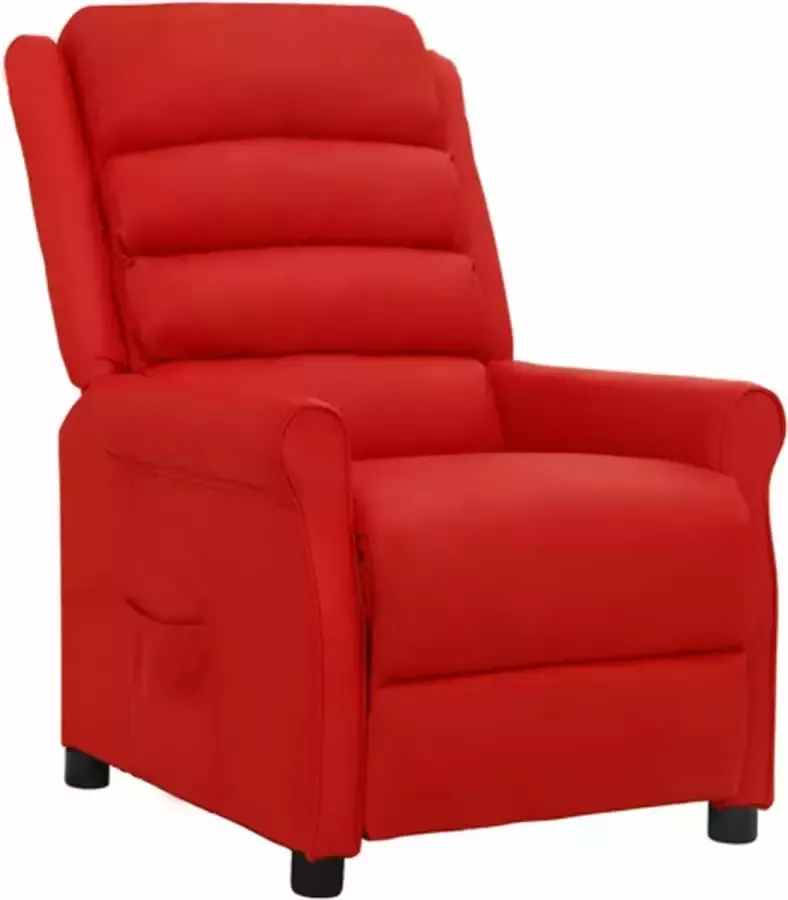 VidaXL Fauteuil verstelbaar kunstleer wijnrood