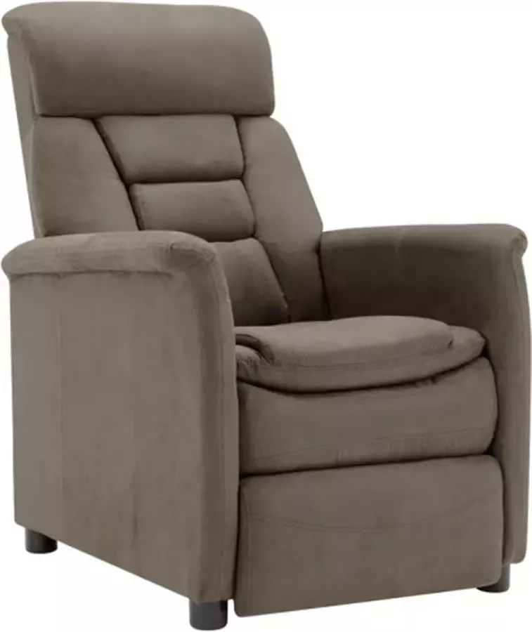 VIDAXL Fauteuil verstelbaar kunstsuède en leer taupe - Foto 3