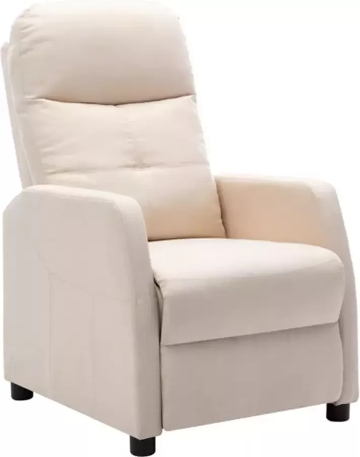 VidaXL Fauteuil verstelbaar stof crèmekleurig - Foto 3