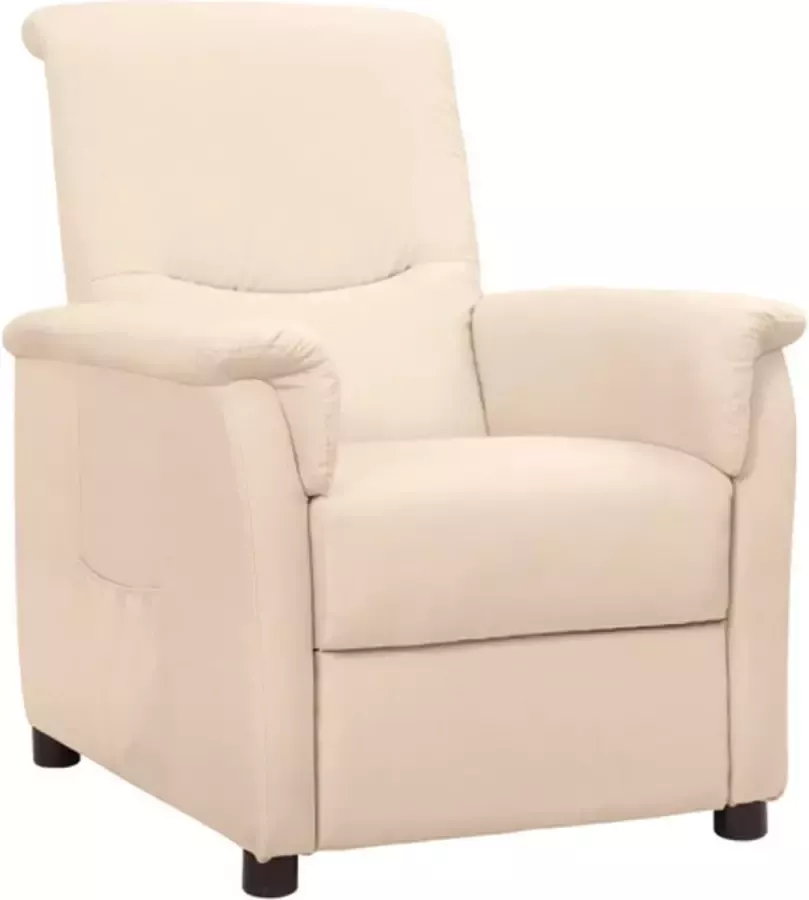 VidaXL Fauteuil verstelbaar stof crèmekleurig - Foto 2