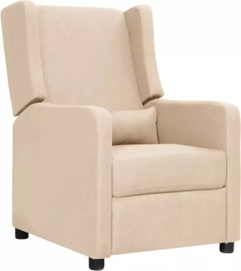 VidaXL Fauteuil verstelbaar stof crèmekleurig