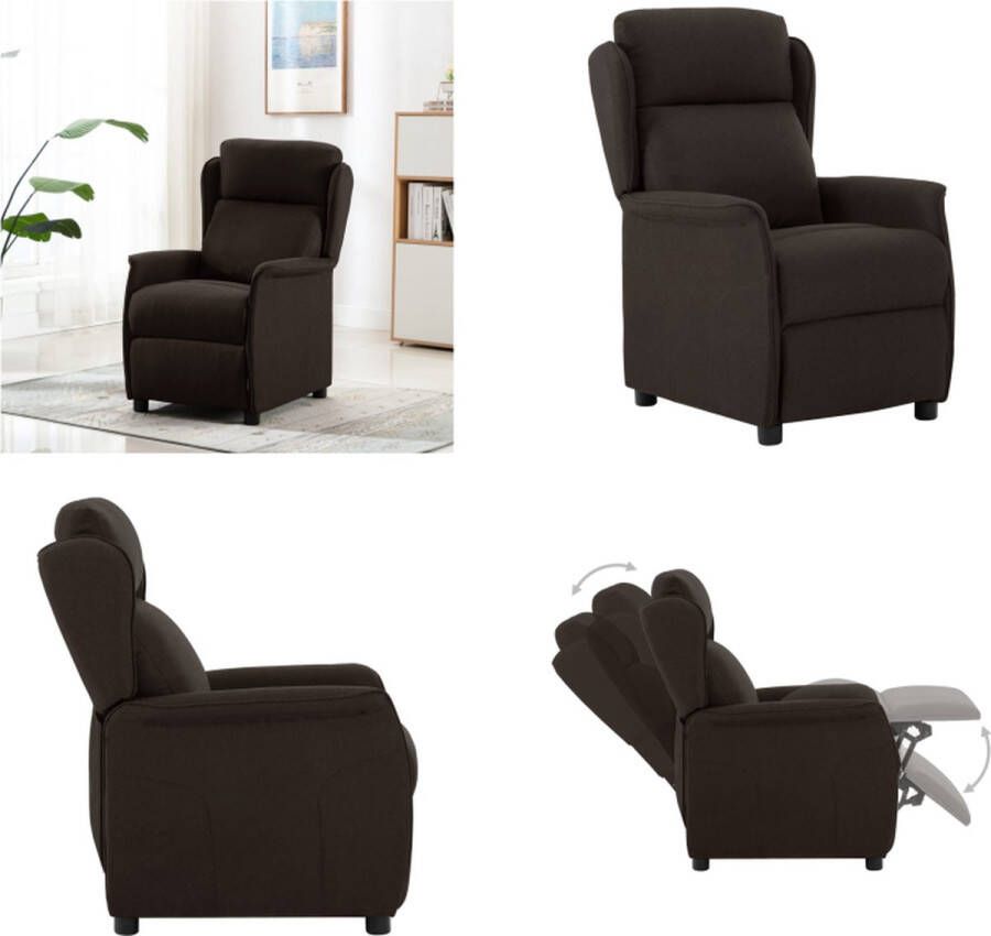 VidaXL Leunstoel stof donkerbruin Fauteuil Fauteuils Leunstoel Relaxfauteuil