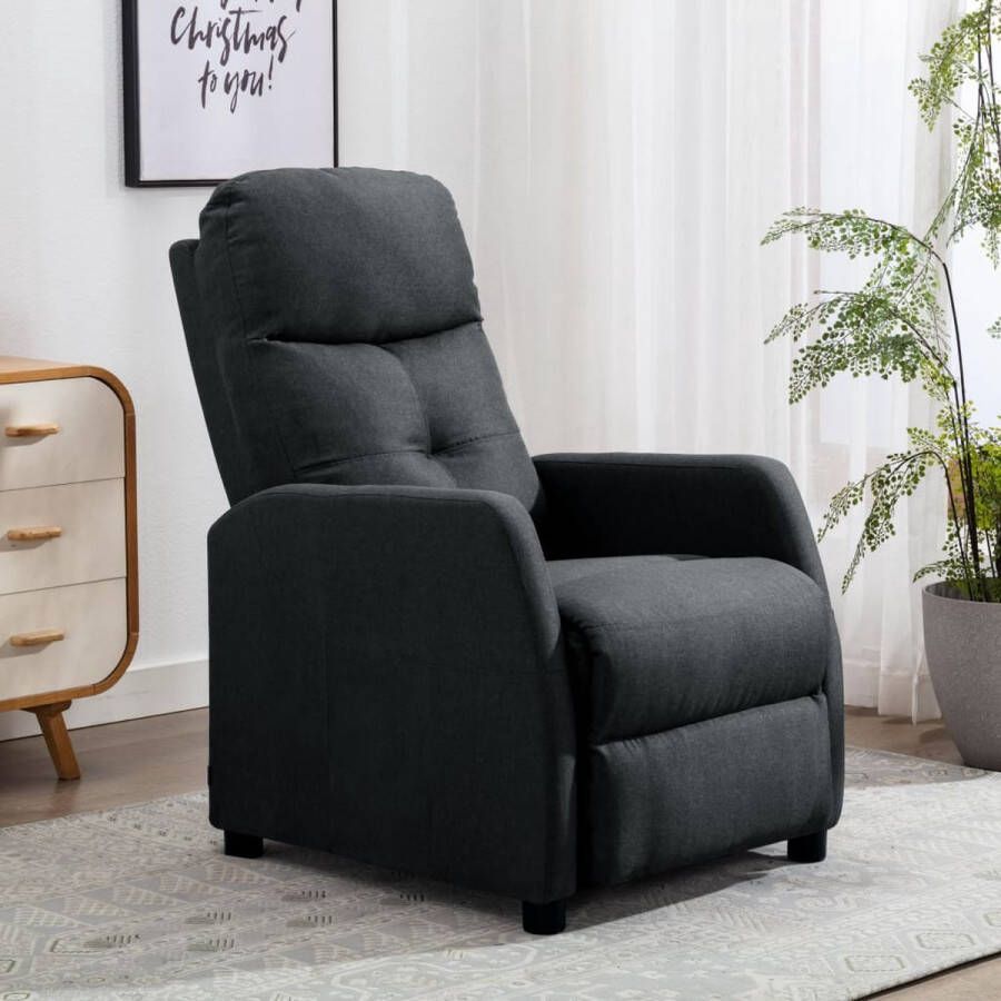 VIDAXL Fauteuil verstelbaar stof donkergrijs - Foto 2