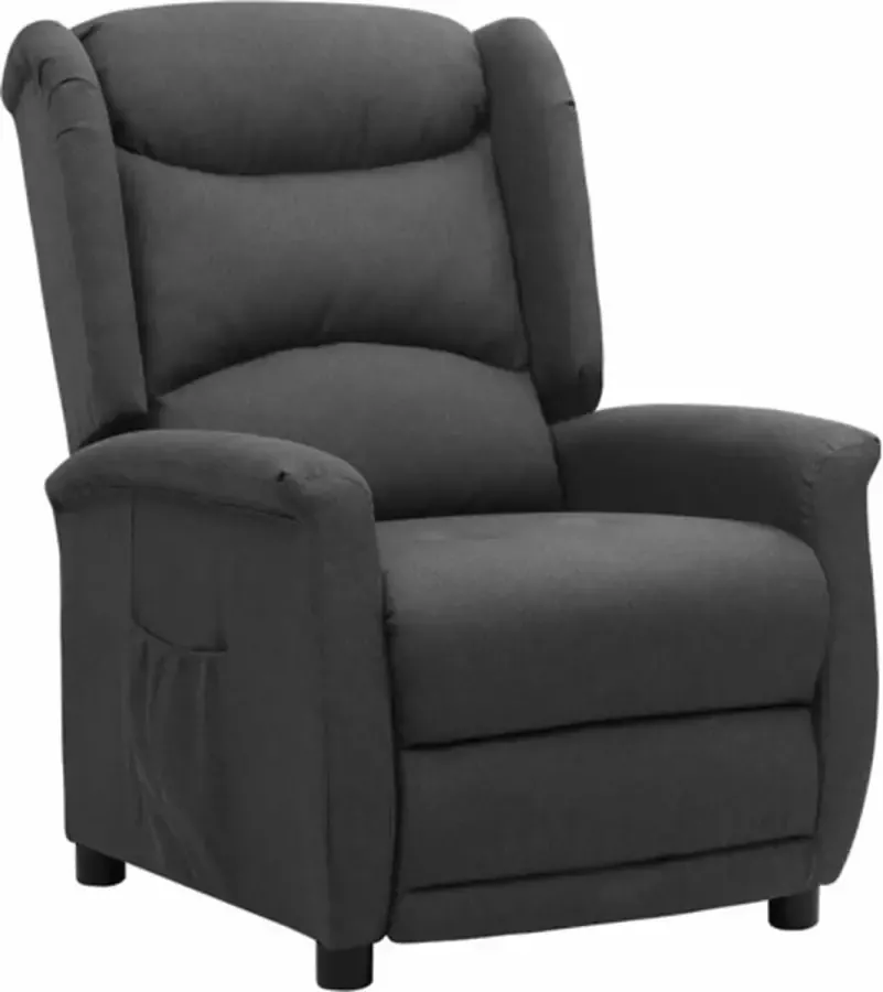 VidaXL Fauteuil verstelbaar stof donkergrijs - Foto 1