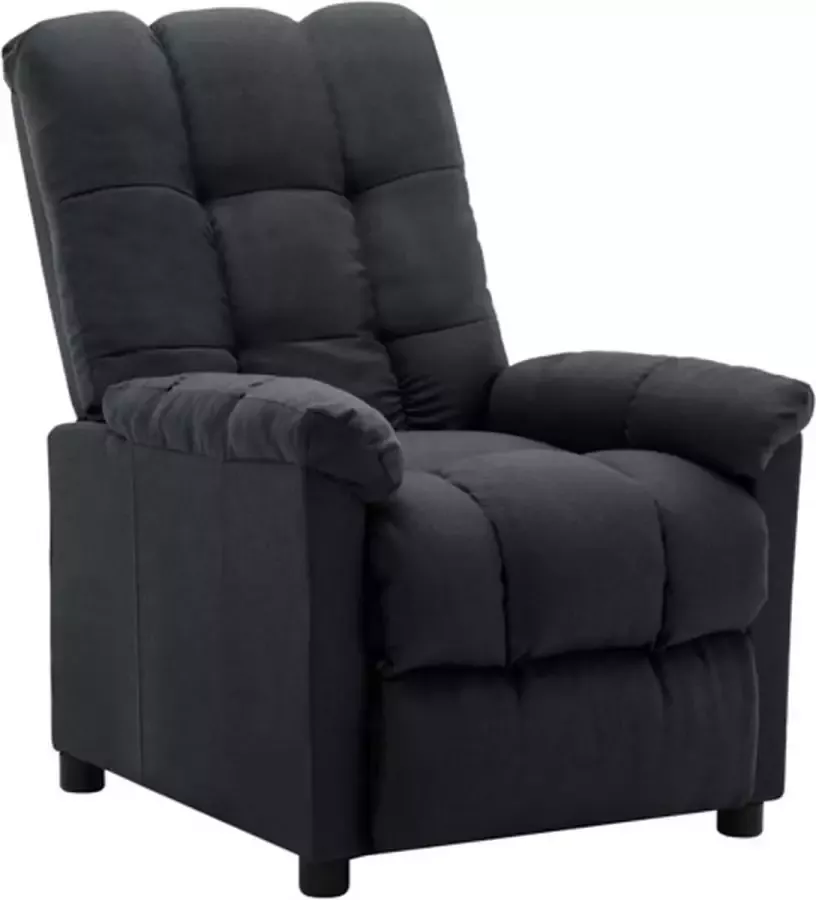 VidaXL Fauteuil verstelbaar stof donkergrijs - Foto 2