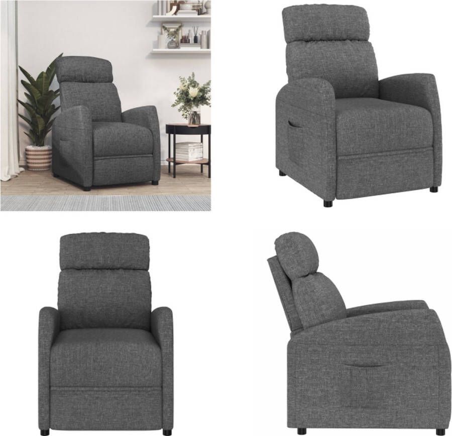 VidaXL Leunstoel stof donkergrijs Fauteuil Fauteuils Leunstoel Relaxfauteuil