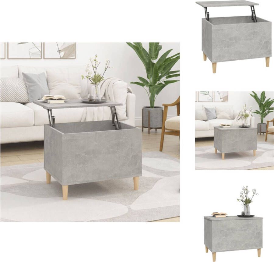 VidaXL Salontafel Salontafels Tafel Tafels Salontafel 60x44 5x45 cm bewerkt hout betongrijs - Foto 2