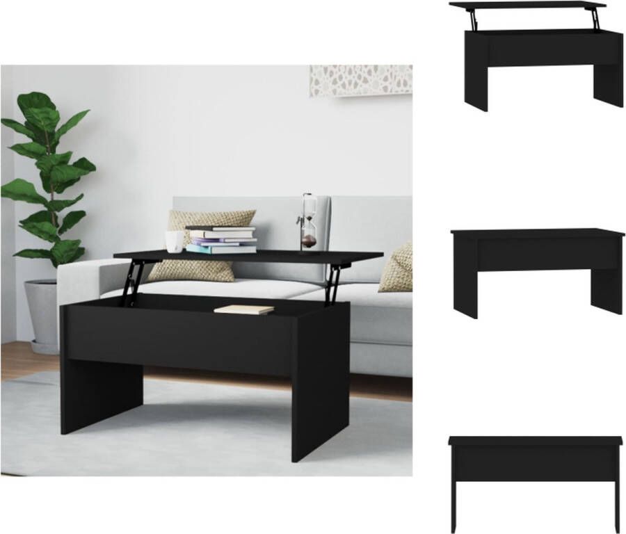 VidaXL Lift-Top Salontafel Zwart 80 x 50.5 x 41.5 cm Bewerkt hout Tafel