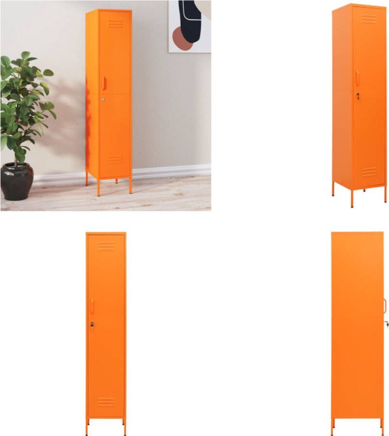 VidaXL Lockerkast 35x46x180 cm staal oranje Lockerkast Lockerkasten Locker Kast Locker Kasten