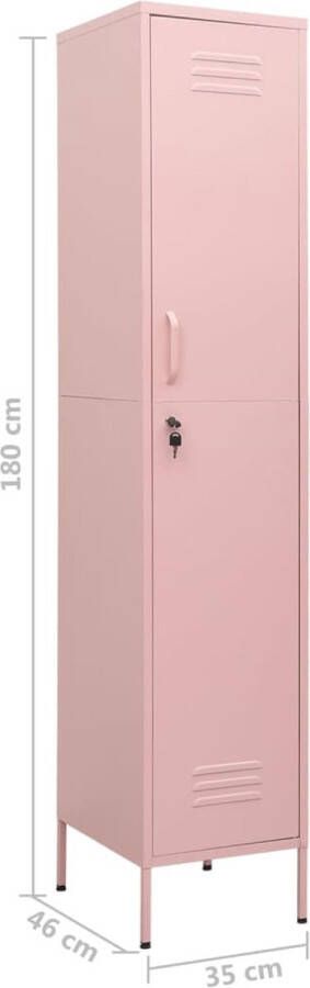 VidaXL Prolenta Premium Lockerkast 35x46x180 cm staal roze - Foto 2