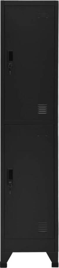VidaXL Lockerkast 38x45x180 cm staal zwart Lockerkast Opslagkast Metalen Kast Staalkast Zwarte Kast School Lockers Kantoor Lockers - Foto 1