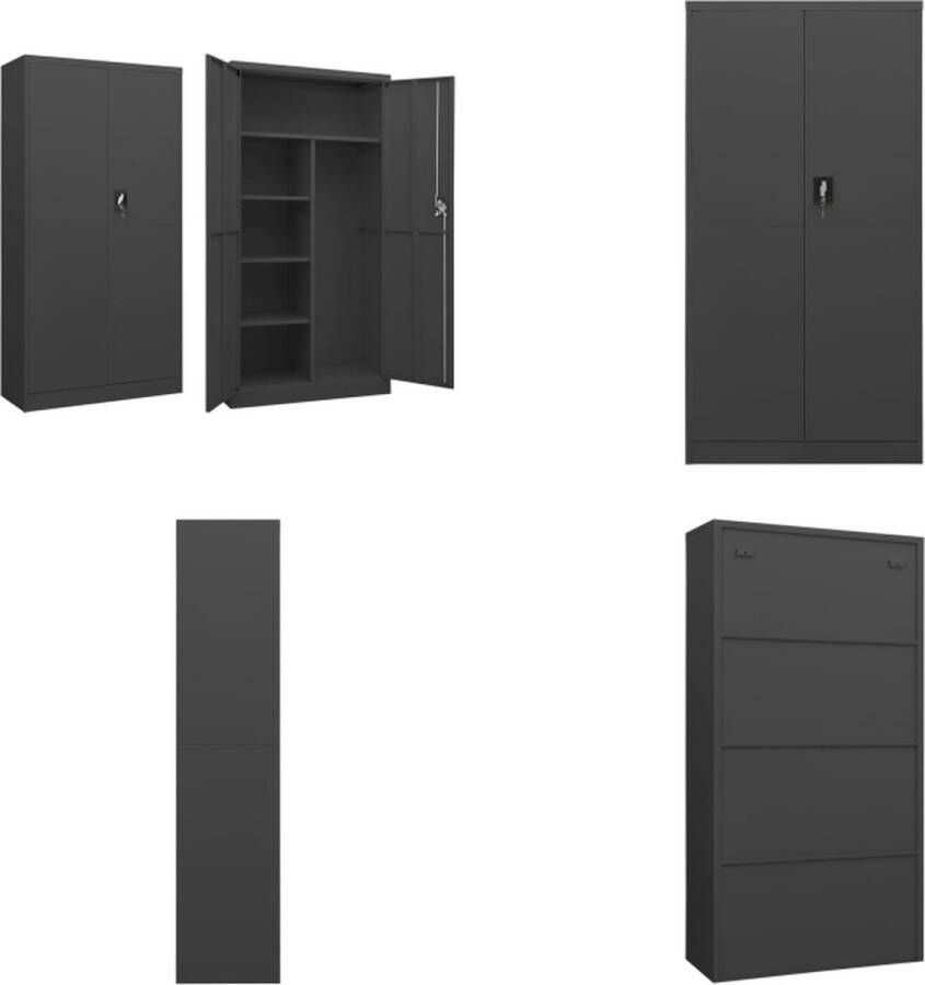 VidaXL Lockerkast 90x40x180 cm staal antracietkleurig Lockerkast Lockerkasten Locker Kast Locker Kasten