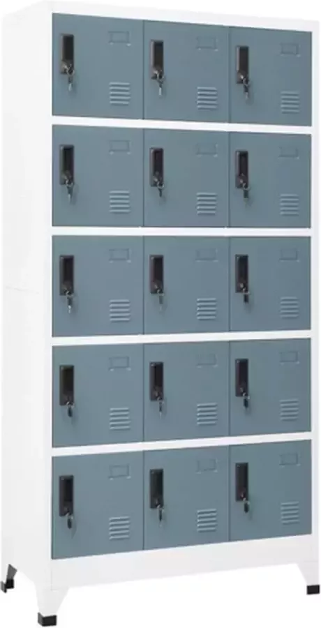 Vida XL vidaXL Lockerkast 90x40x180 cm staal lichtgrijs en donkergrijs-VXL-339827