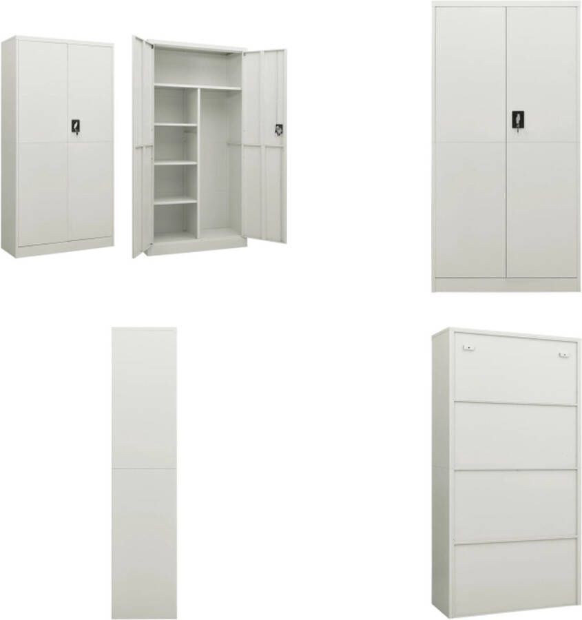 VidaXL Lockerkast 90x40x180 cm staal lichtgrijs Lockerkast Lockerkasten Locker Kast Locker Kasten