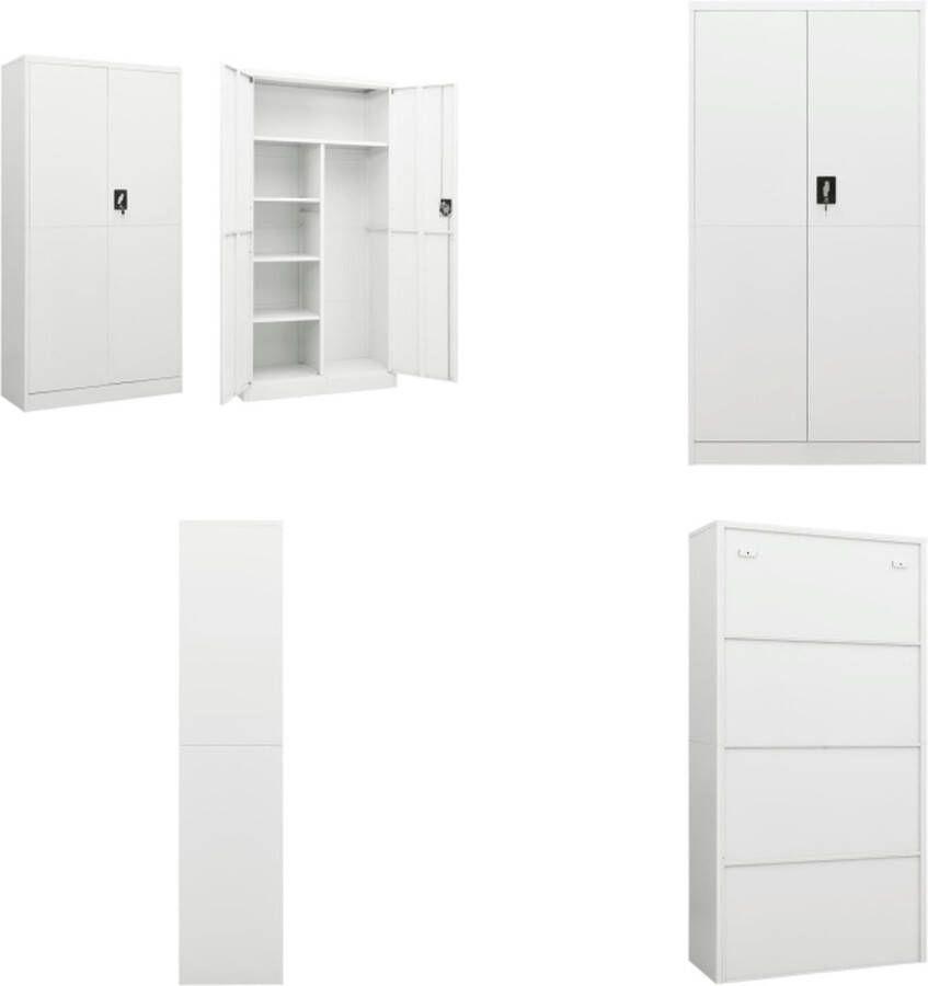 VidaXL Lockerkast 90x40x180 cm staal wit Lockerkast Lockerkasten Locker Kast Locker Kasten