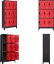VidaXL Lockerkast 90x45x180 cm staal antracietkleurig en rood Lockerkast Lockerkasten Opbergkast Kast - Thumbnail 1