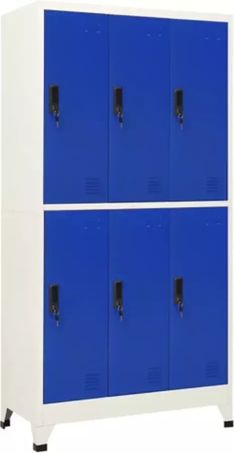Vida XL Lockerkast 90x45x180 cm staal grijs en blauw SKU: V339802 - Foto 2