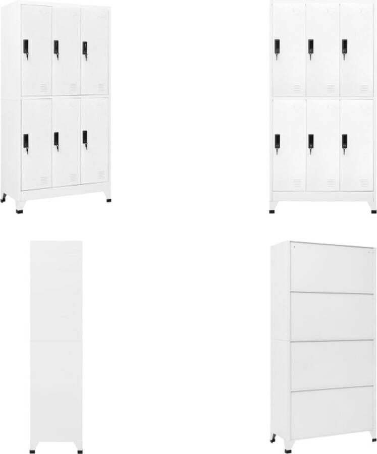 VidaXL Lockerkast 90x45x180 cm staal wit Lockerkast Lockerkasten Opbergkast Kast