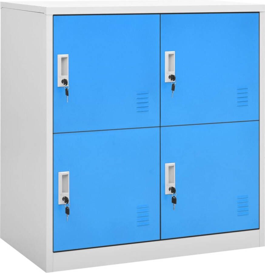 VidaXL Lockerkasten 5 stuks Staal Blauw Grijs Locker Kast Opslagkast Schoolmeubilair Kantoor Meubel Metalen Kast Grijze Kast Blauwe Kast