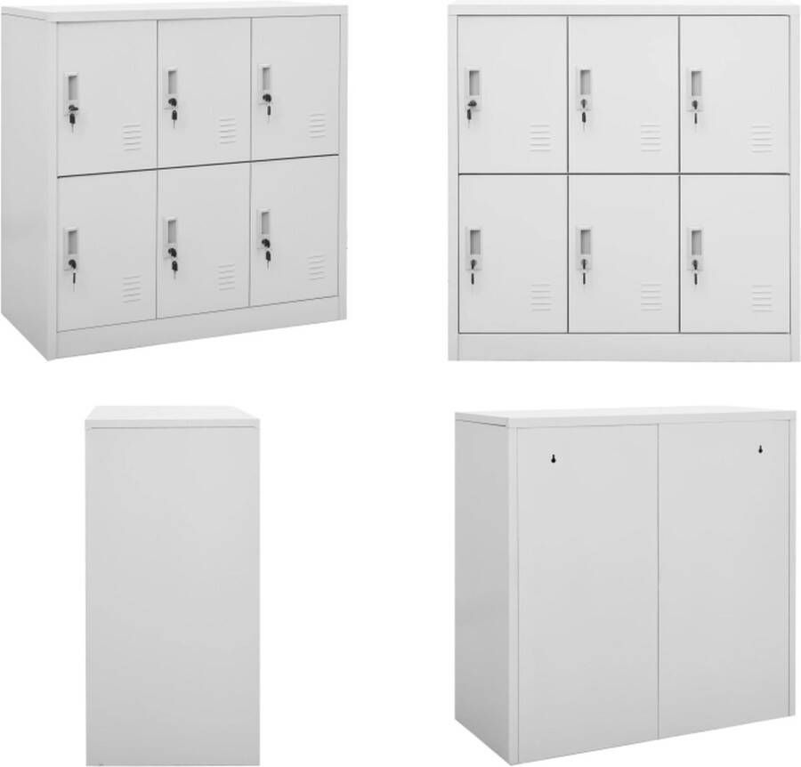 VidaXL Lockerkast 90x45x92-5 cm staal lichtgrijs Lockerkast Lockerkasten Locker Kast Locker Kasten