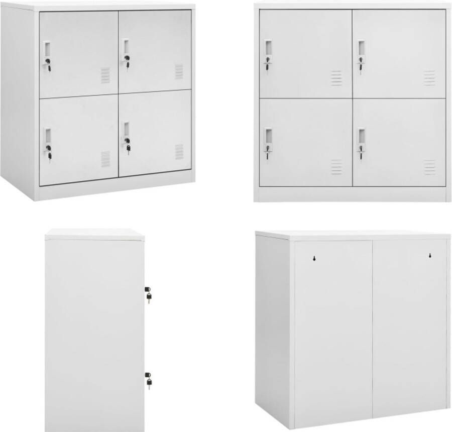 VidaXL Lockerkast 90x45x92-5 cm staal lichtgrijs Lockerkast Lockerkasten Locker Kast Locker Kasten - Foto 2