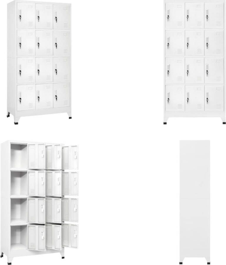 VidaXL Lockerkast met 12 compartimenten 90x45x180 cm Lockerkast Lockerkasten Locker Kast Locker Kasten