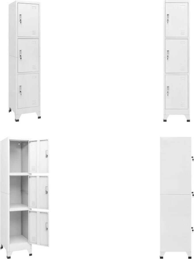 VidaXL Lockerkast met 3 vakken 38x45x180 cm Lockerkast Lockerkasten Locker Kast Locker Kasten