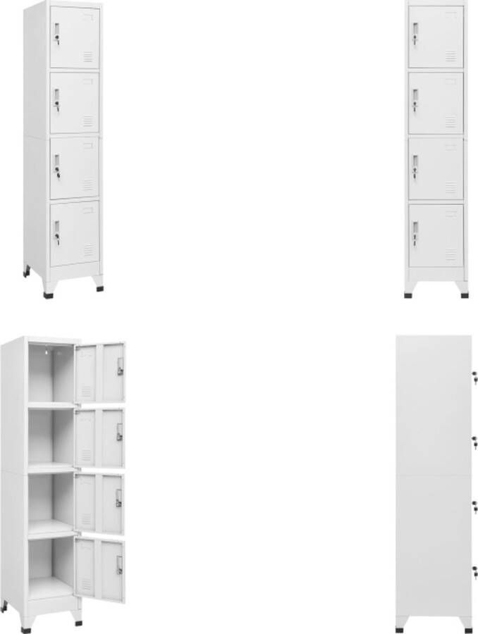 VidaXL Lockerkast met 4 vakken 38x45x180 cm Lockerkast Lockerkasten Locker Kast Locker Kasten