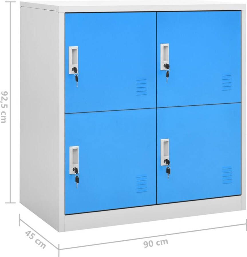 VidaXL -Lockerkasten-2-st-90x45x92 5-cm-staal-lichtgrijs-en-blauw - Foto 2