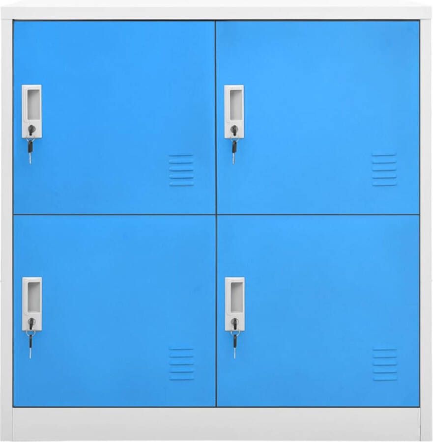 VidaXL -Lockerkasten-2-st-90x45x92 5-cm-staal-lichtgrijs-en-blauw - Foto 1