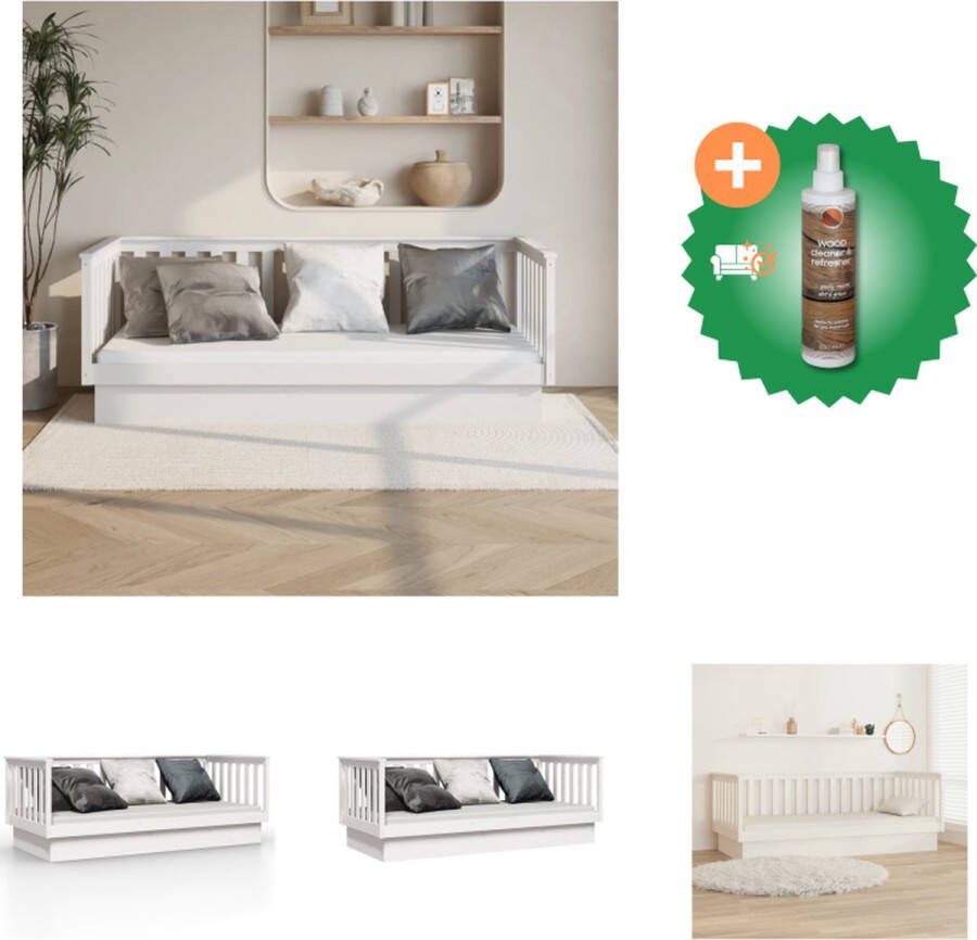 VidaXL Logeerbed massief grenenhout 207.5 x 87 x 76 cm 3-zijdig bedhek Bed Inclusief Houtreiniger en verfrisser - Foto 2