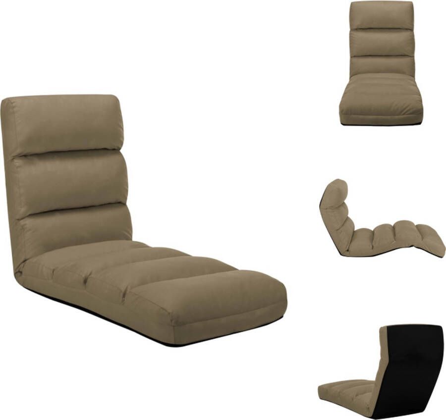 VidaXL Loungebank Vloerstoel Cappuccino 175 x 56 x 20 cm Chaise longue