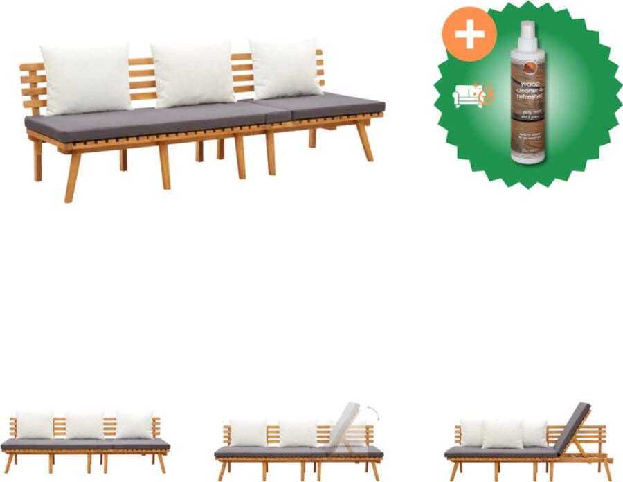 VidaXL Lounger Acaciahout 200x65x63.5 cm Verstelbaar hoofdeinde Bed Inclusief Houtreiniger en verfrisser