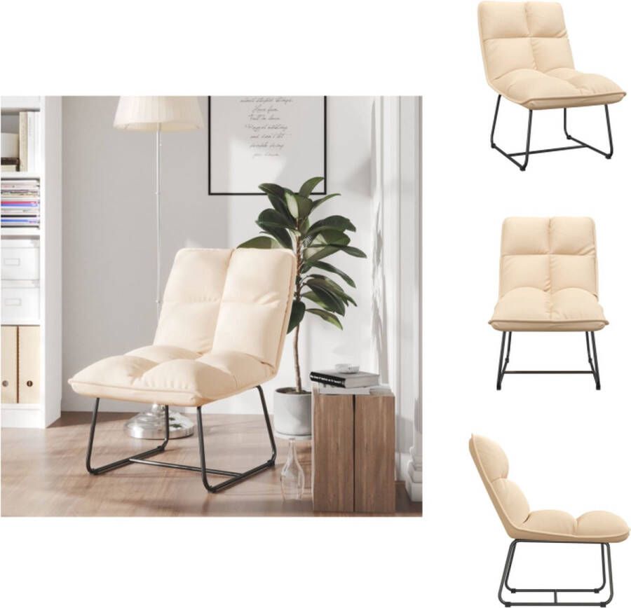 VidaXL Loungestoel Crème 54 x 72 x 74 cm Volledig instelbaar Fauteuil