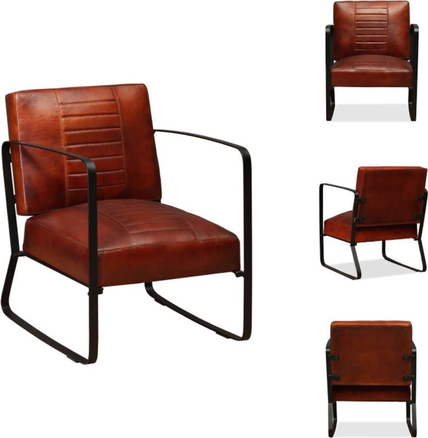 VidaXL Loungestoel Industrieel 60x64x74 cm Bruin Fauteuil