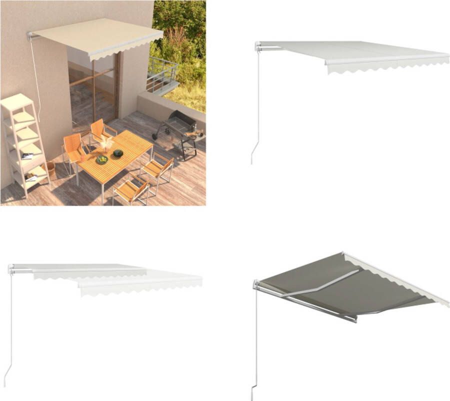 VidaXL Luifel handmatig uittrekbaar 300x250 cm crème Uittrekbare Luifel Uittrekbare Luifels Uitschuifbare Luifel Uitschuifbare Luifels
