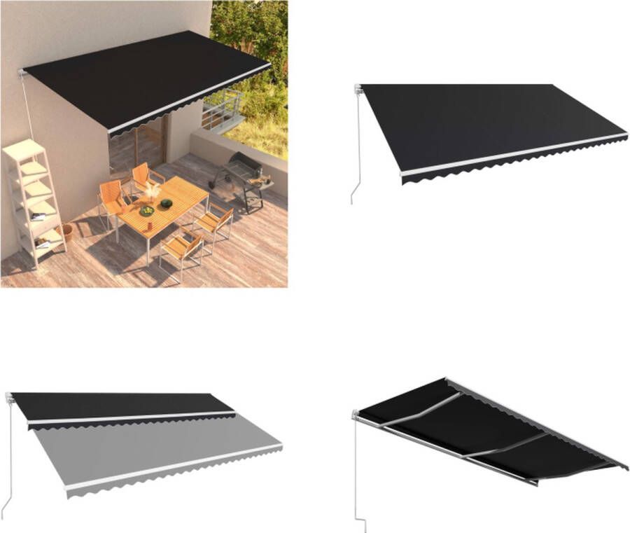VidaXL Luifel handmatig uittrekbaar 600x300 cm antraciet Uittrekbare Luifel Uittrekbare Luifels Uitschuifbare Luifel Uitschuifbare Luifels