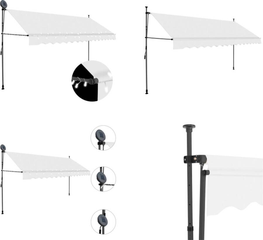 VidaXL Luifel handmatig uittrekbaar met LED 350 cm crème Uittrekbare Luifel Uittrekbare Luifels Uitschuifbare Luifel Uitschuifbare Luifels