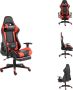 VidaXL Luxe Gamingstoel Hoge Rugleuning Ergonomisch Met Uittrekbare Voetensteun Rood Zwart Metaal PVC 68x69x(123-133)cm Bureaustoel - Thumbnail 1