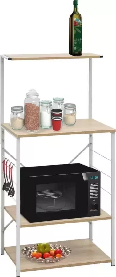 VidaXL Magnetronkast 60x39 6x123 cm spaanplaat wit en eikenkleurig