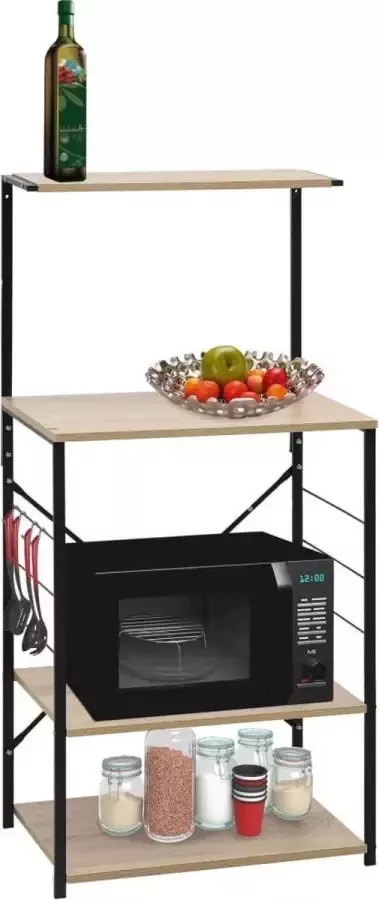 VidaXL Magnetronkast 60x39 6x123 cm spaanplaat zwart en eikenkleurig