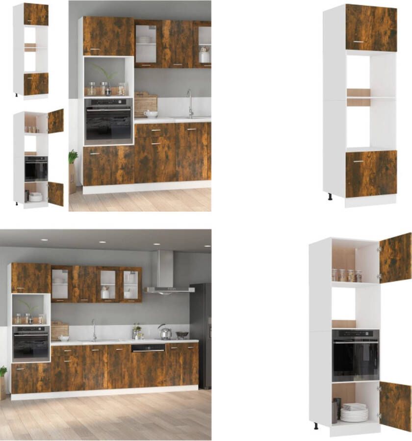 VidaXL Magnetronkast 60x57x207 cm bewerkt hout gerookt eiken Magnetronkast Magnetronkasten Keukenkast Keukenkastje