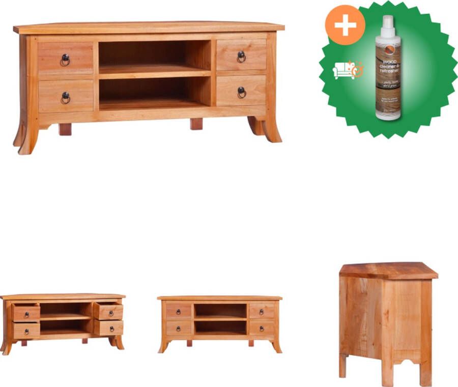 VidaXL Mahonie Houten TV-meubel 100 x 40 x 45 cm Strak design Kast Inclusief Houtreiniger en verfrisser