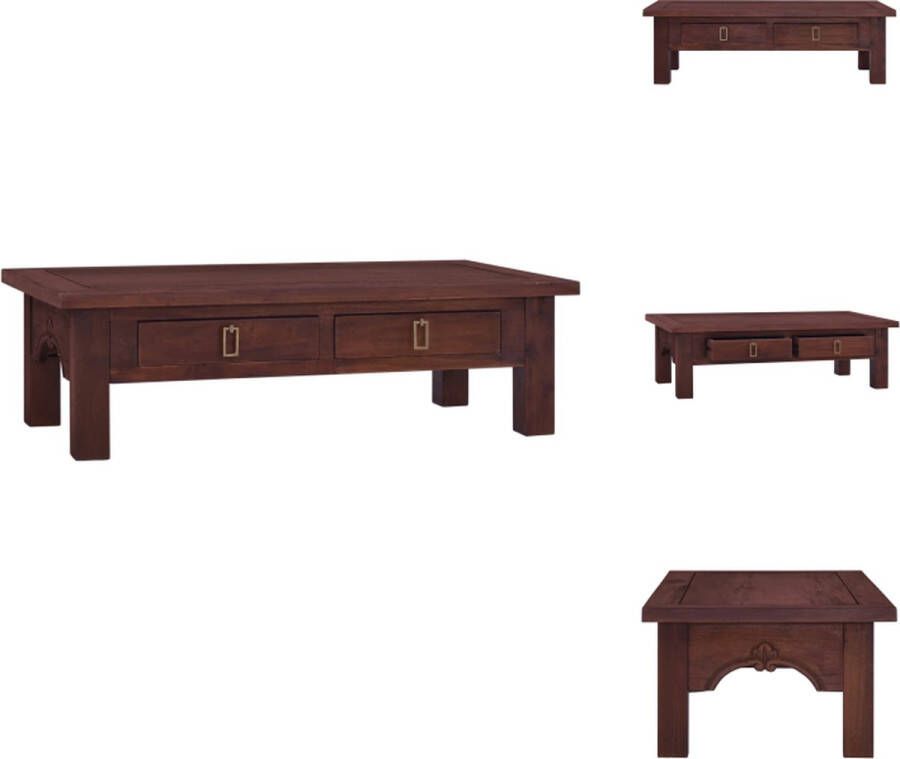 VidaXL Salontafel Salontafels Koffietafel Koffietafels Salontafel 100x50x30 cm massief mahoniehout klassiek bruin