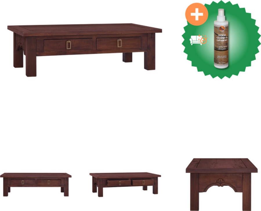 VidaXL Salontafel 100x50x30 cm massief mahoniehout klassiek bruin Tafel Inclusief Houtreiniger en verfrisser