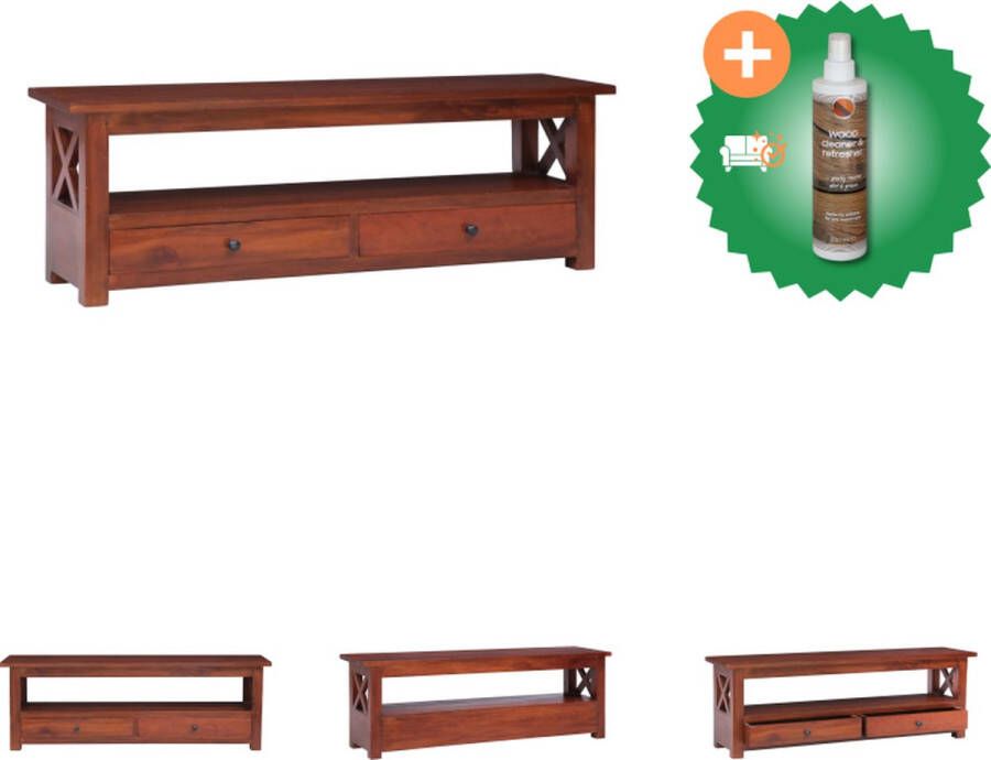 VidaXL Mahoniehouten TV-meubel Vintage stijl 115x30x40 cm Kast Inclusief Houtreiniger en verfrisser