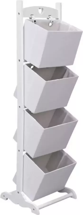 VidaXL Mandenrek 2-laags 35x35x125 cm hout wit - Foto 2