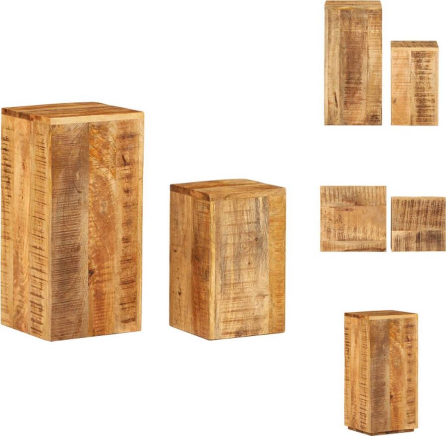 VidaXL Plantenstandaard Plantenstandaarden Planten Standaard Plantenhouder Plantenstandaards 2 st massief mangohout - Foto 3