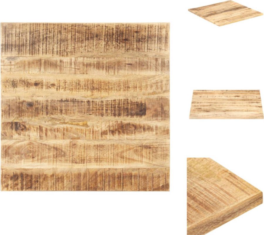 VidaXL Tafelblad Tafelbladen Houten Tafelblad Massief Houten Tafelblad 25-27 mm 60x60 cm massief mangohout - Foto 2